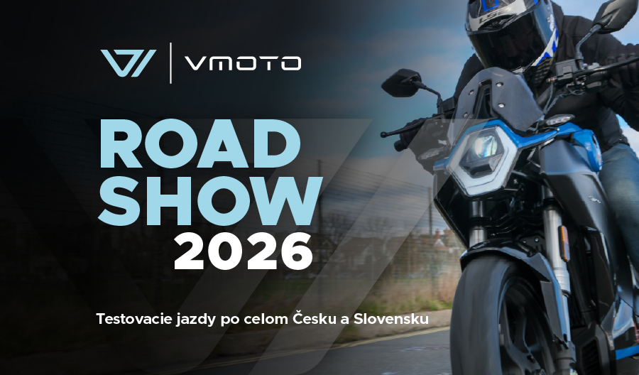 ⚡ Vmoto ROAD SHOW 2026 prichádza: Testovacie jazdy po celom Česku a Slovensku